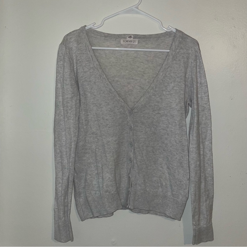 Soft gray button up sweater - size small